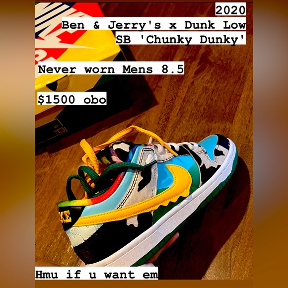 Nike dunks ben and jerrys colab 2020 release “Chunky Dunkys”
